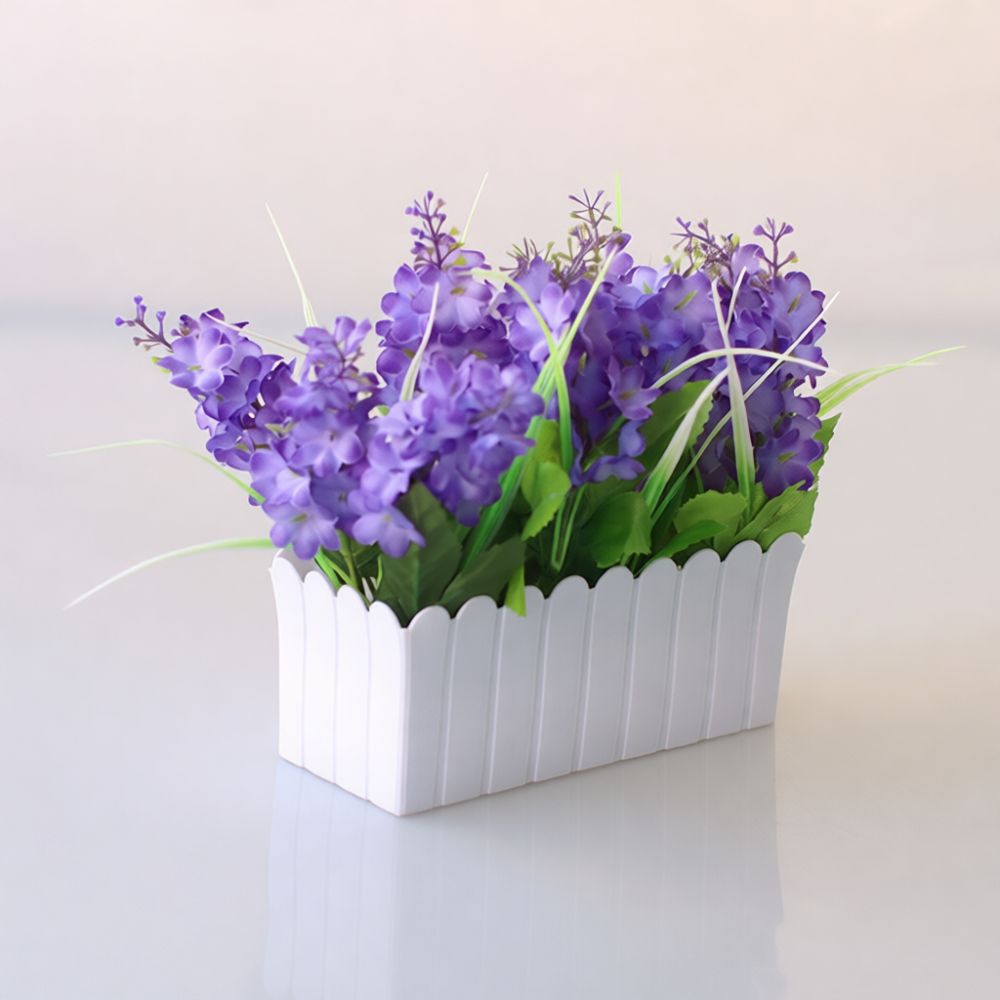 Desk Setup With Plants - Decorative Artificial Flower In Fence Vase