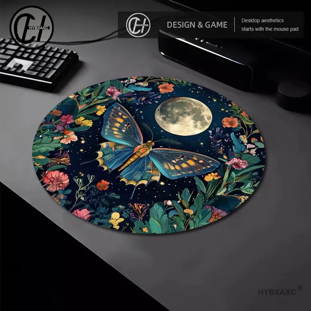 Desk Setup With Plants - Round Forest Plant Mouse Pad Rubber