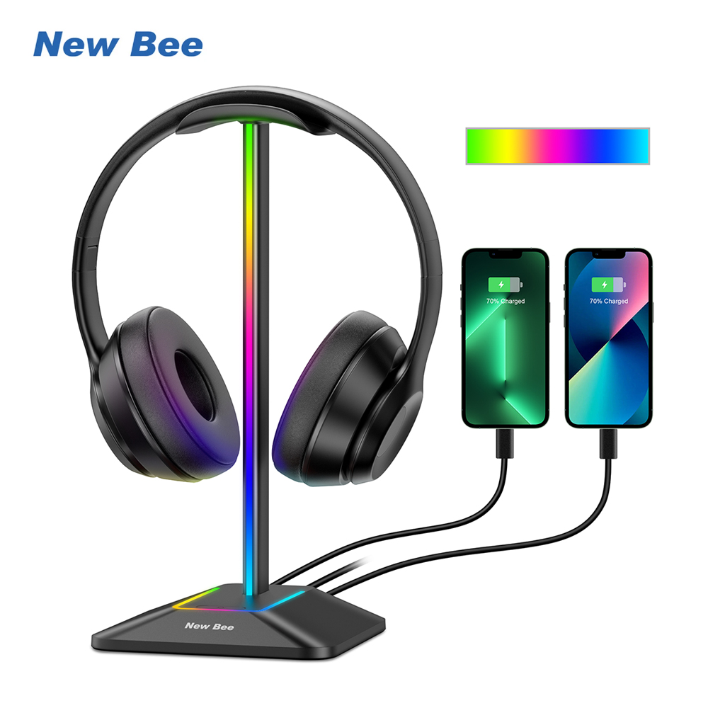 New Bee Z8 RGB Headphones Stan - Desk Setup Game review and price