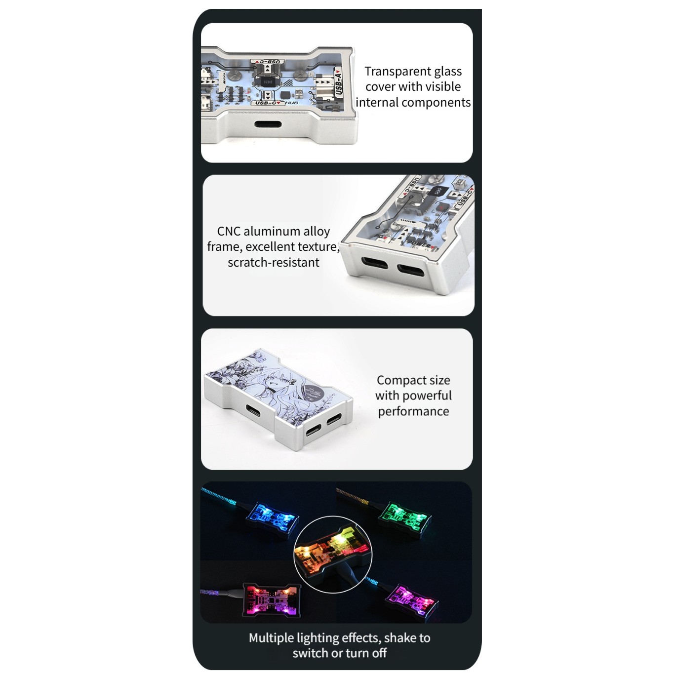 RGB USB Hub 2 Input 3 Output A - Desk Setup For Gaming review and price
