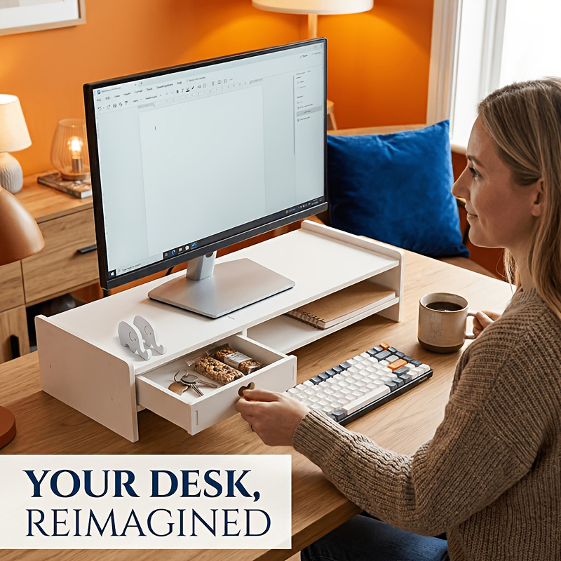 Minimalist White PVC Monitor S - Monitor Riser Wood review and price