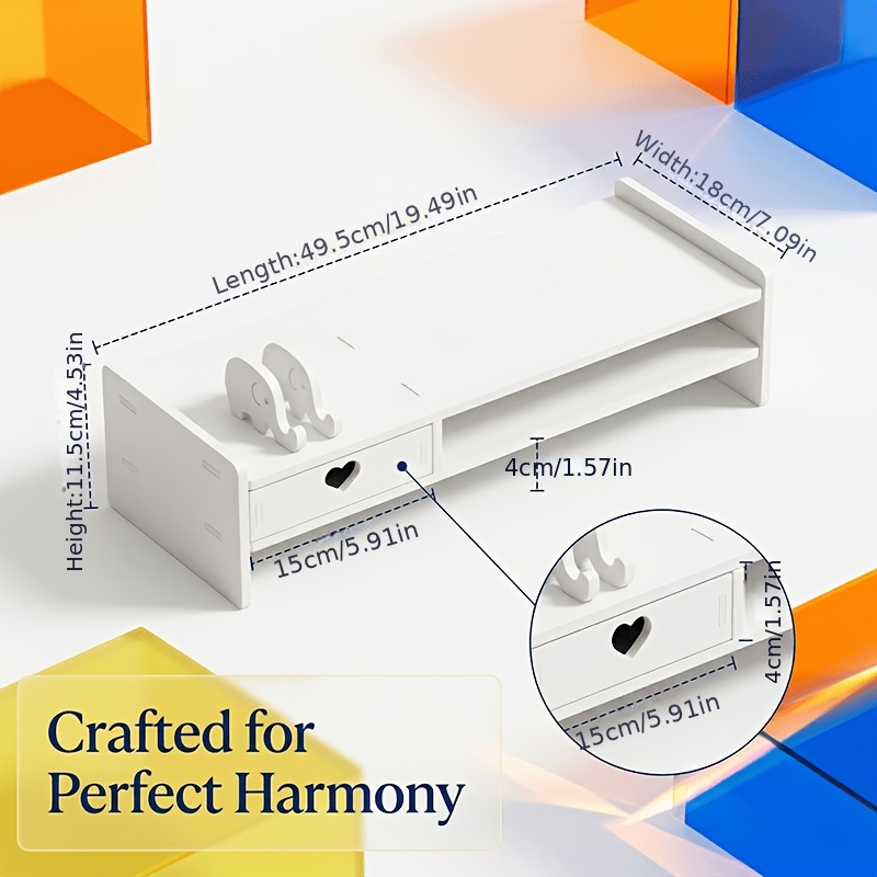 Minimalist White PVC Monitor S - Monitor Riser Wood review and price