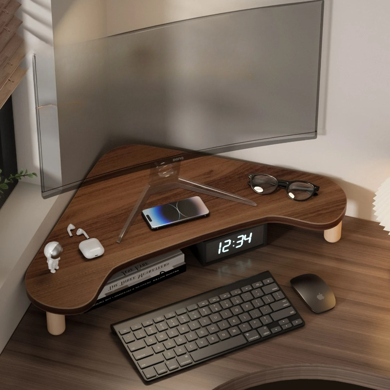 Corner Computer Stand, Triangl - Monitor Riser Wood review and price
