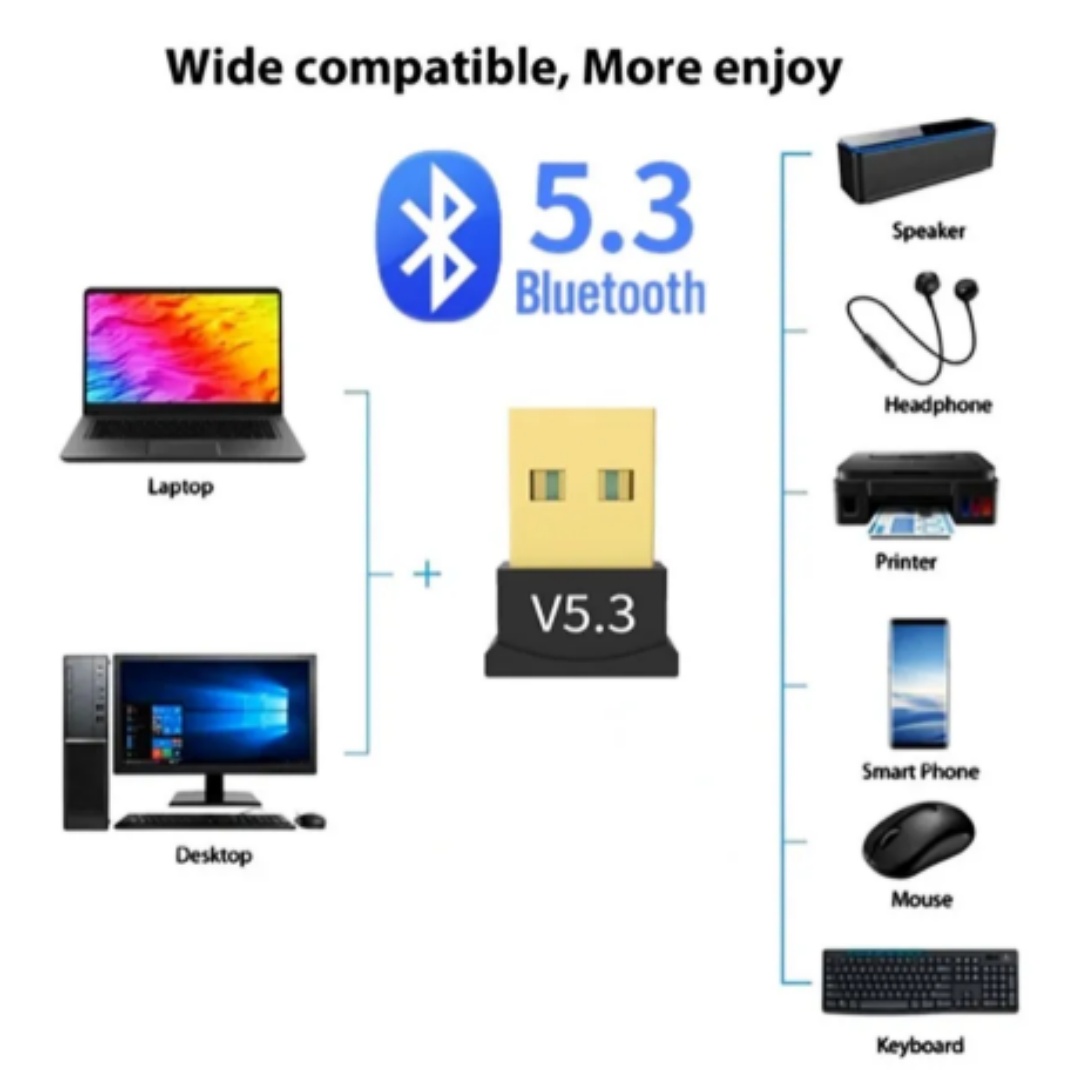 USB 5.3/5.1 Bluetooth Adapter  - Desk Setup Pc review and price