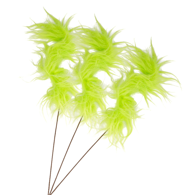 Fluffy Green Grinch Twig Picks - Desk Setup Green review and price