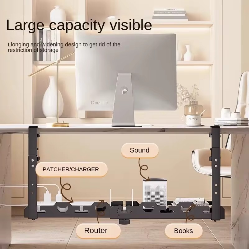 Desk Cable Storage Rack with M - Desk Setup Living Room review and price