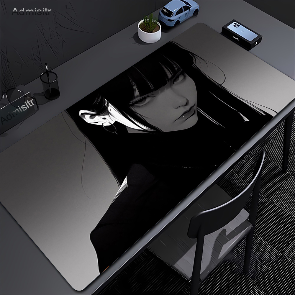 Black Anime Dark Girl Table Ma - Desk Setup Blue review and price