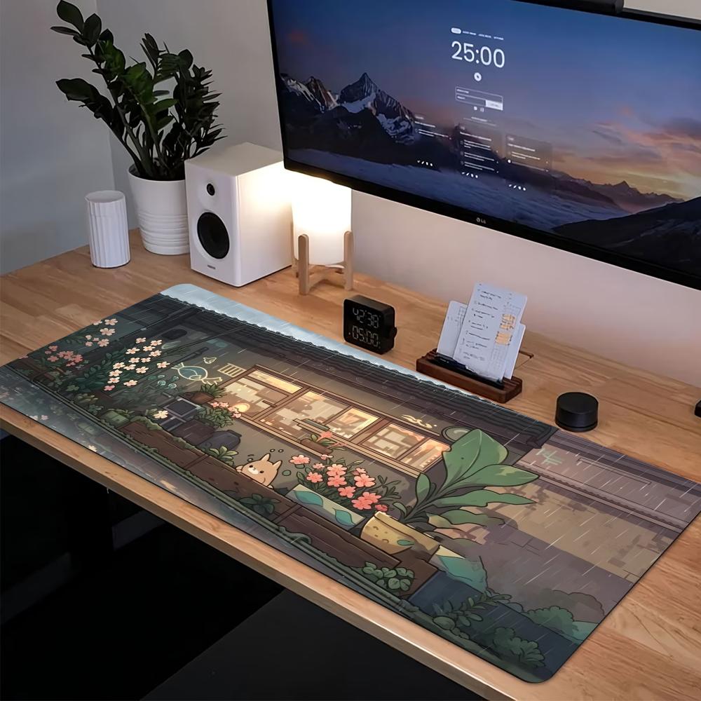 Cozy Anime Street Extended Gam - Desk Setup Gaming Pc review and price