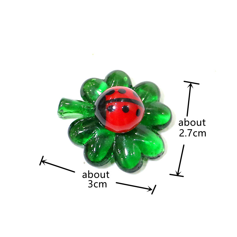 5pcs Green Mini Glass Four-Lea - Desk Setup Green review and price