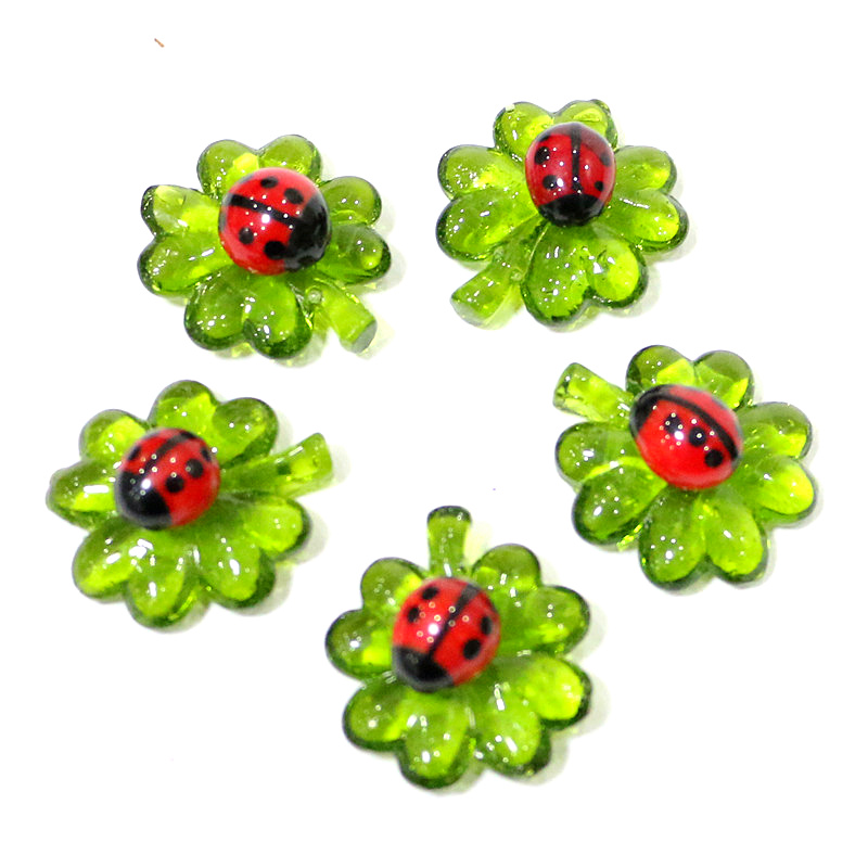 5pcs Green Mini Glass Four-Lea - Desk Setup Green review and price