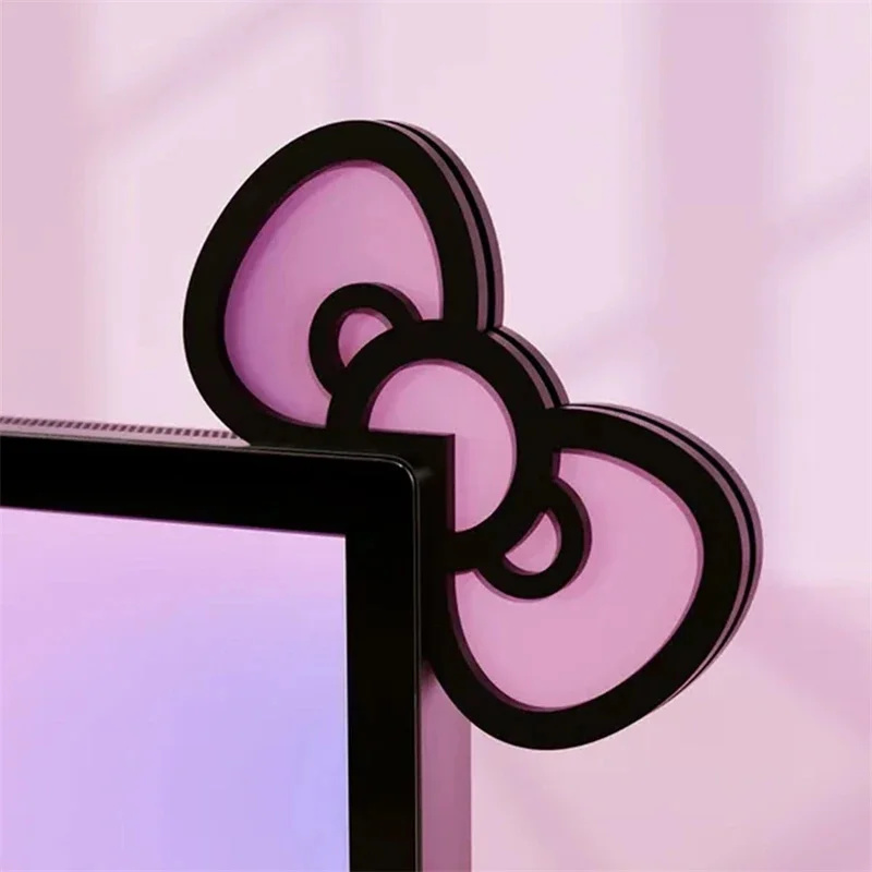 Kawaii Pink Acrylic Bow Monito - Desk Setup For Gaming review and price