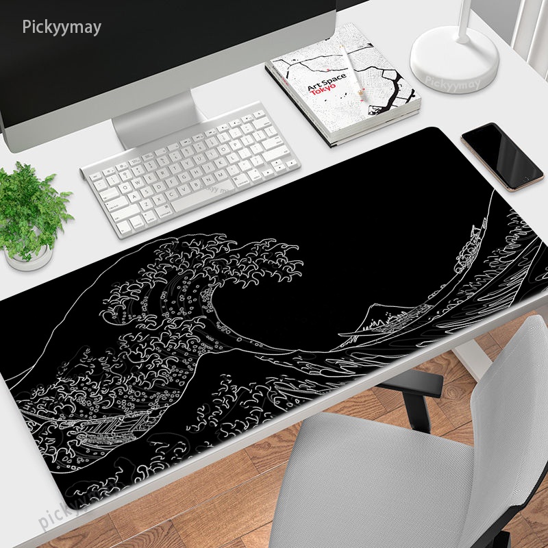 Large Mousepad Japan Great Wav - Desk Setup Blue review and price