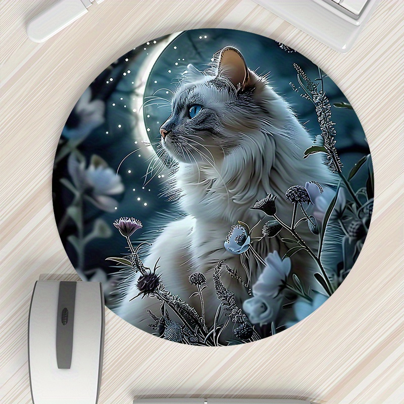 Round Cat Design Mouse Pad Dur - Desk Setup Designer review and price