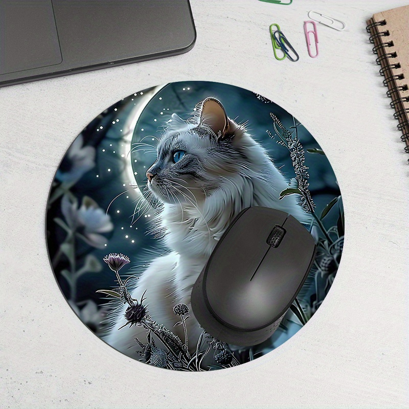 Round Cat Design Mouse Pad Dur - Desk Setup Designer review and price