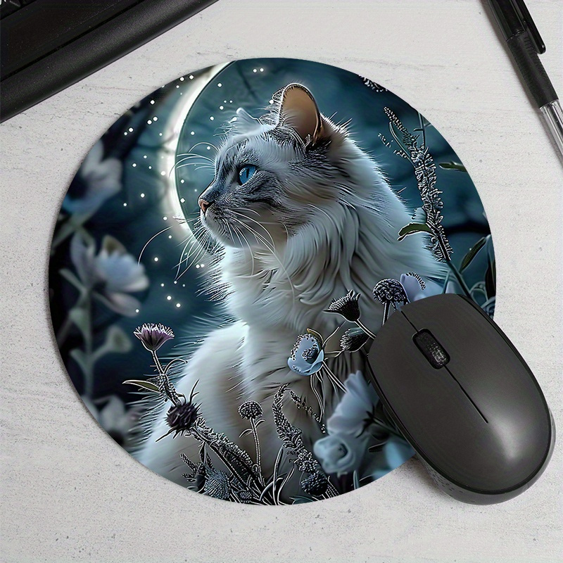 Round Cat Design Mouse Pad Dur - Desk Setup Designer review and price
