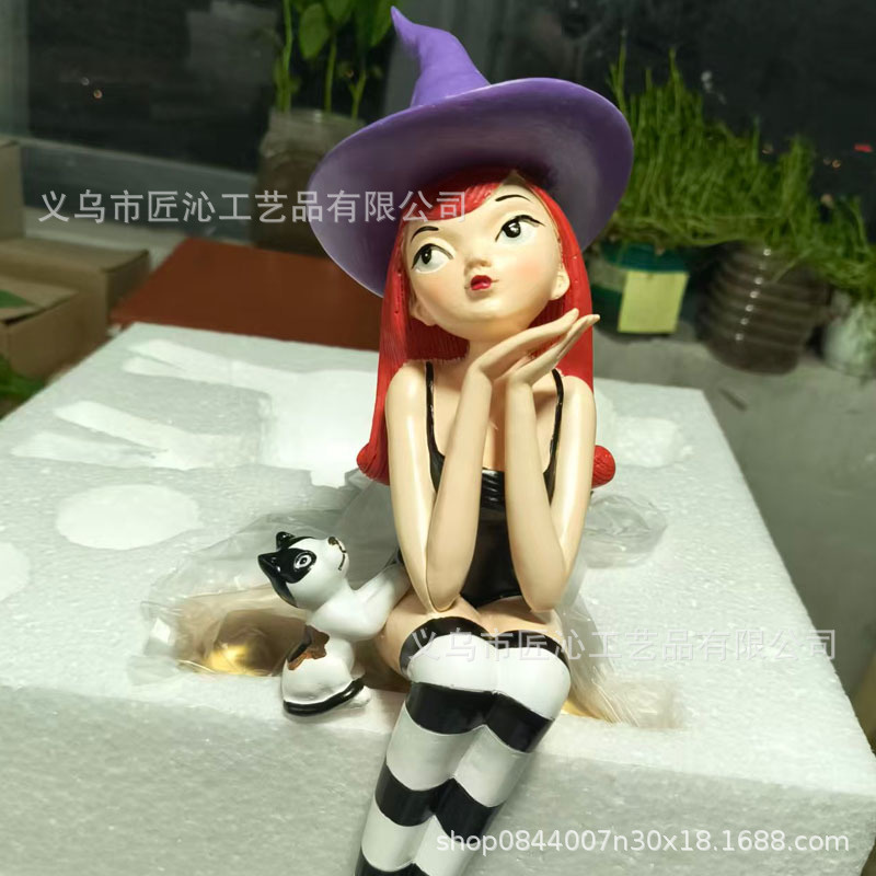 Halloween Witch Figurine Sitti - Desk Setup Green review and price