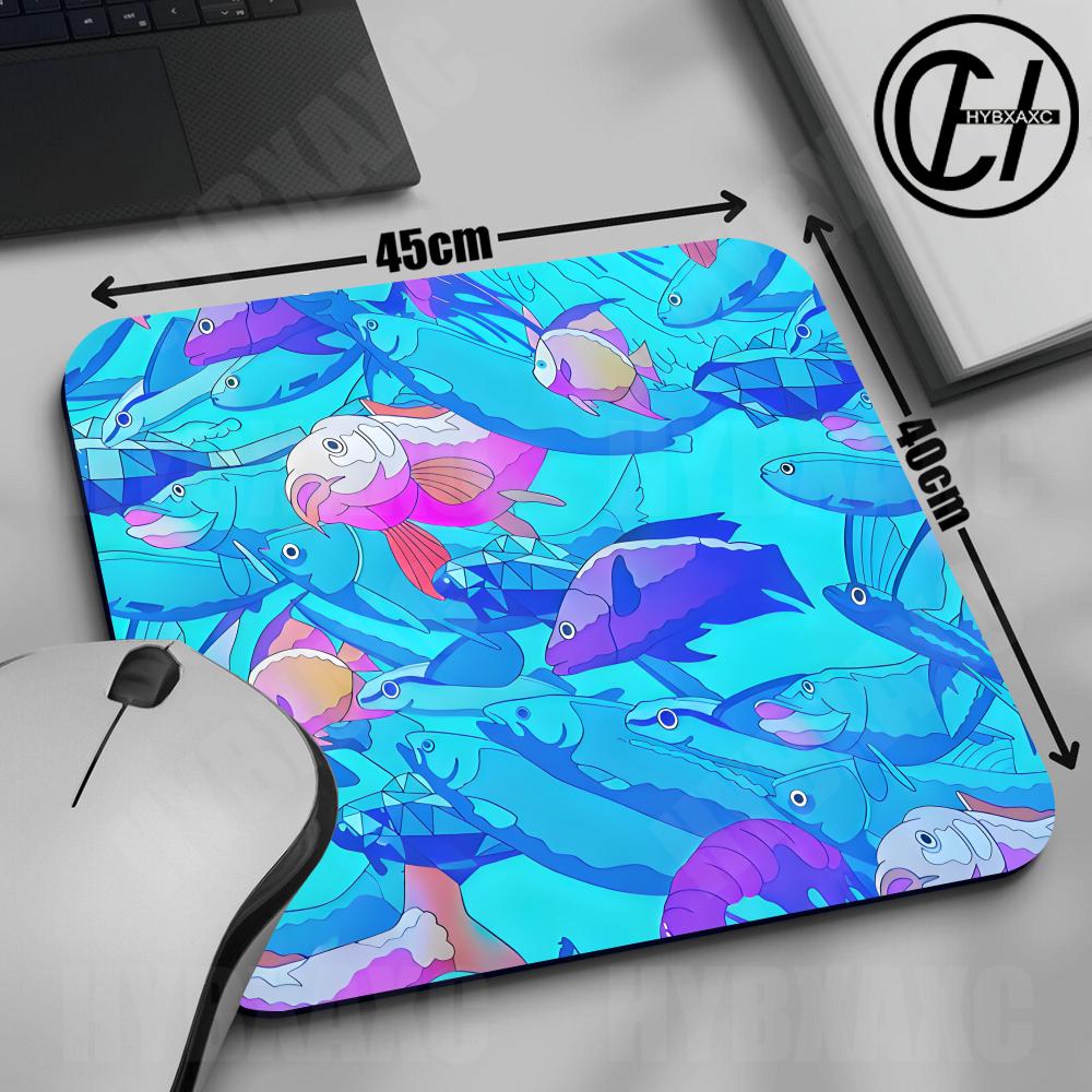 HYBXAXC Mouse Pad Cute Fish De - Desk Setup Blue review and price