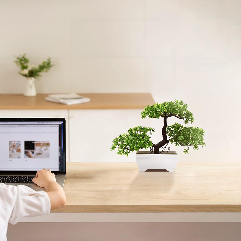 Artificial Bonsai Plastic Bion - Desk Setup Green review and price