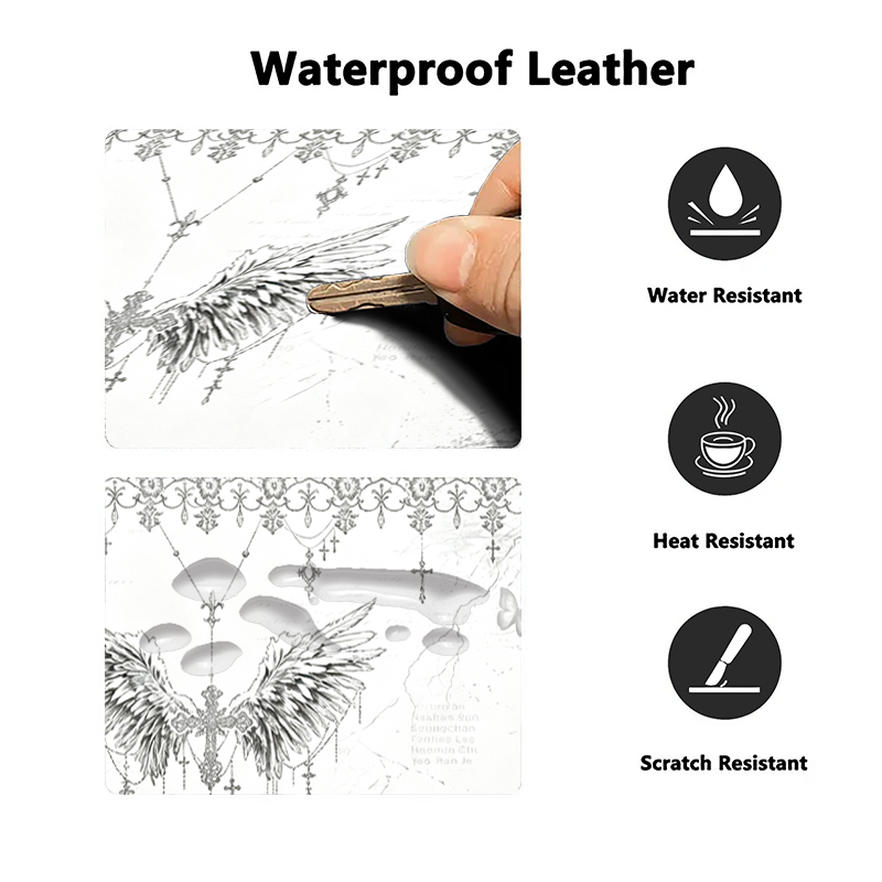 Leather Mousepad Black White A - Desk Setup Ergonomic review and price