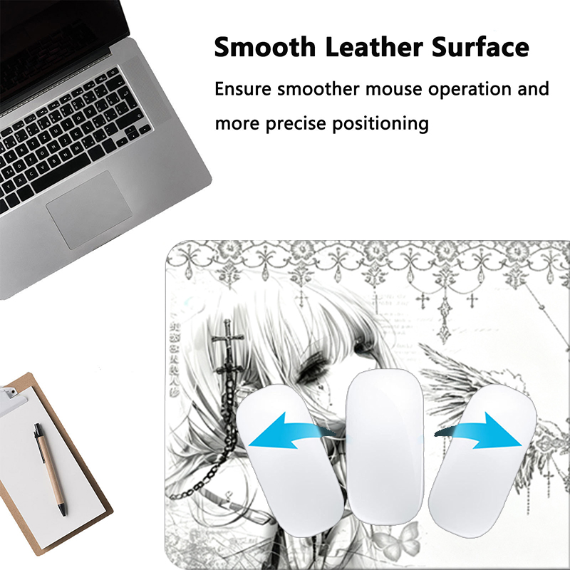 Leather Mousepad Black White A - Desk Setup Ergonomic review and price