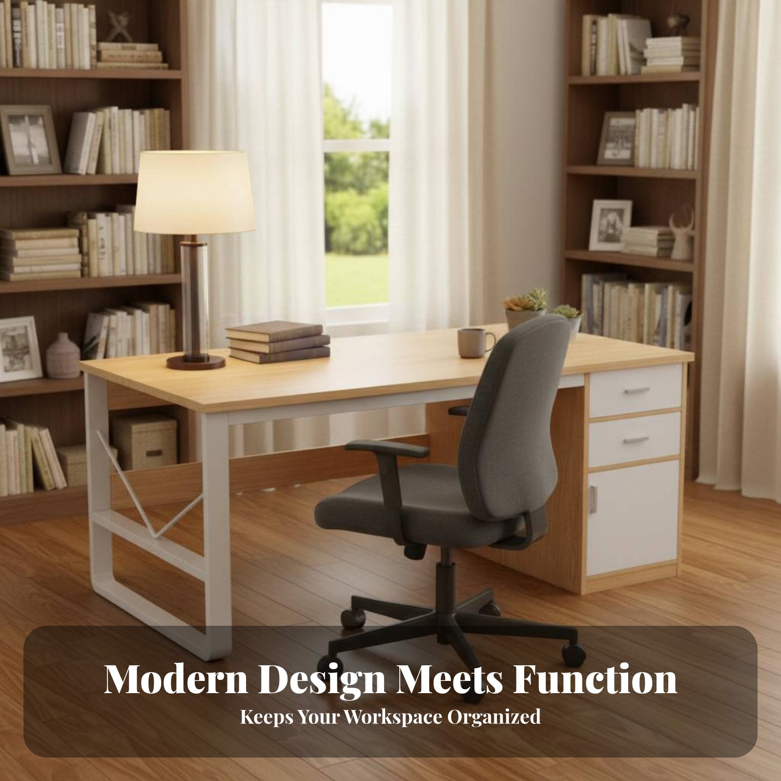 Writing Table with Side Cabine - Desk Setup Designer review and price