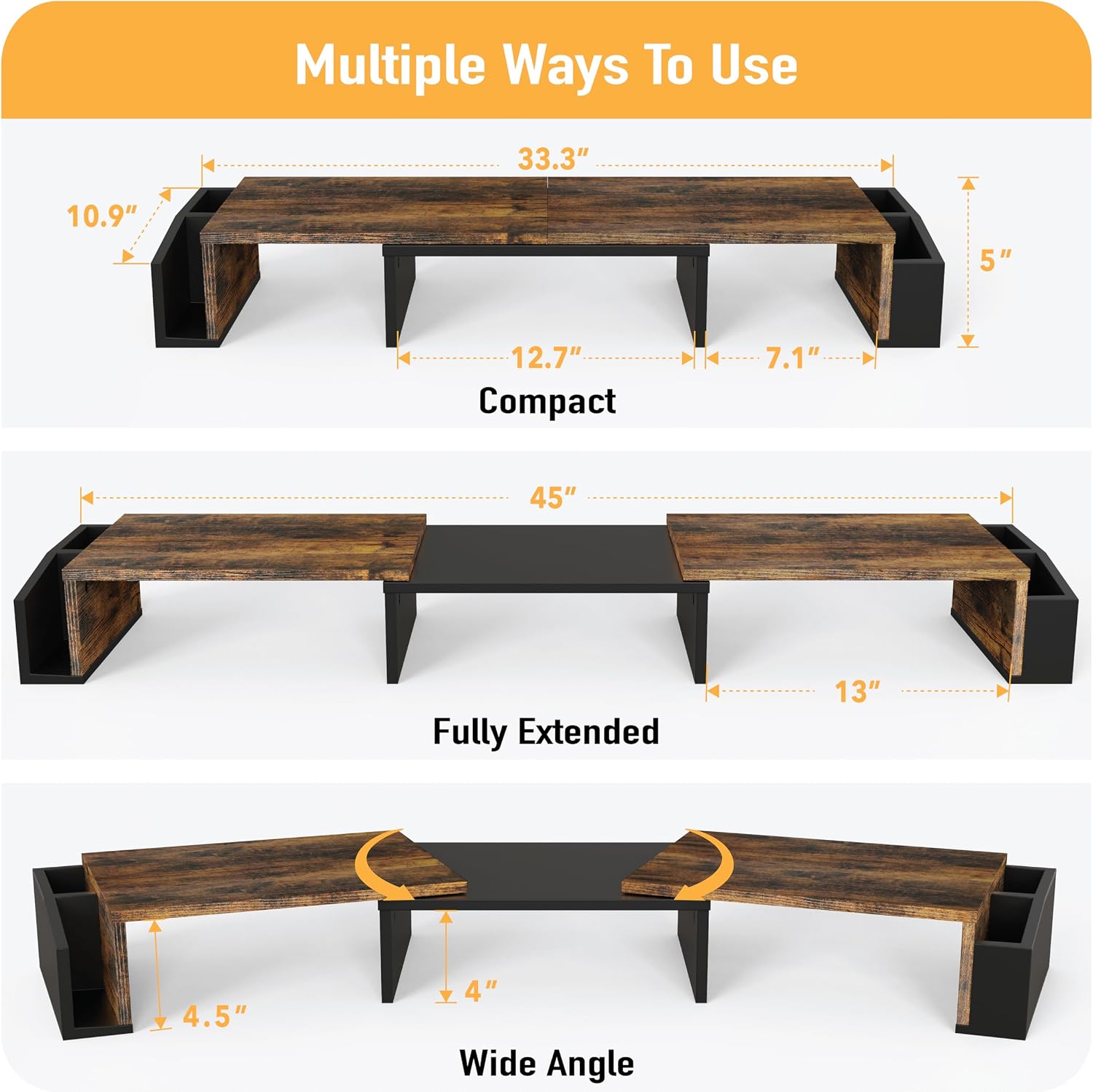 Dual Monitor Stand Riser Adjus - Monitor Riser Wood review and price